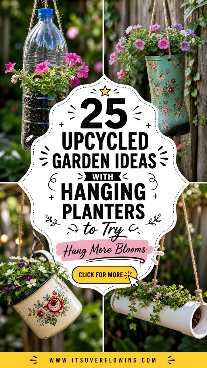 25 Upcycled Garden Ideas With Hanging Planters to Try - 25 Upcycled Garden Ideas With Hanging Planters to Try