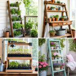 25 Upcycled Garden Ideas With Ladder Shelves to Try