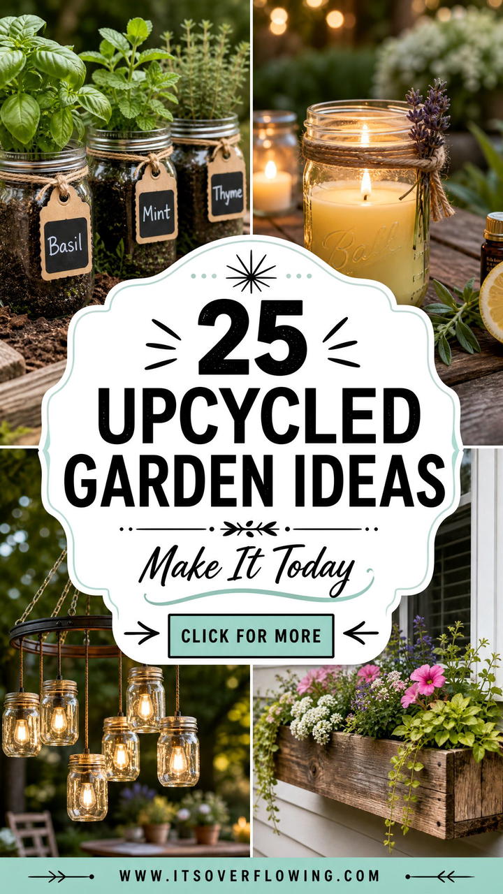 25 Upcycled Garden Ideas With Mason Jars You Can Make Today - 25 Upcycled Garden Ideas With Mason Jars You Can Make Today
