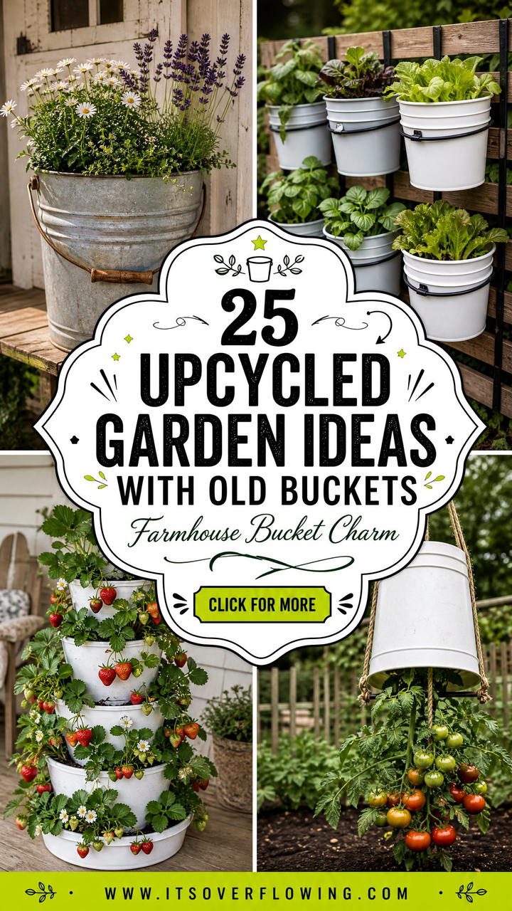 25 Upcycled Garden Ideas With Old Buckets for Farmhouse Charm - 25 Upcycled Garden Ideas With Old Buckets for Farmhouse Charm