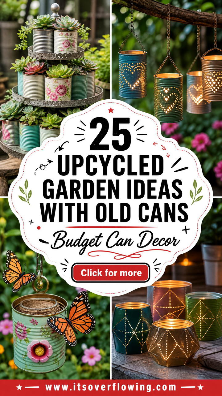 25 Upcycled Garden Ideas With Old Cans for Budget Decor - 25 Upcycled Garden Ideas With Old Cans for Budget Decor