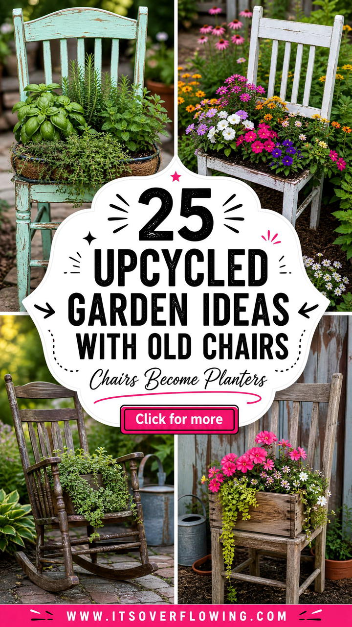 25 Upcycled Garden Ideas With Old Chairs for Creative Decor - 25 Upcycled Garden Ideas With Old Chairs for Creative Decor