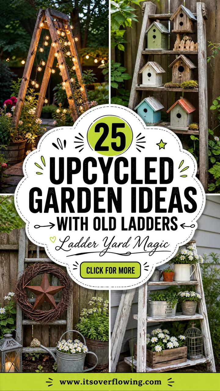 25 Upcycled Garden Ideas With Old Ladders for Your Yard - 25 Upcycled Garden Ideas With Old Ladders for Your Yard