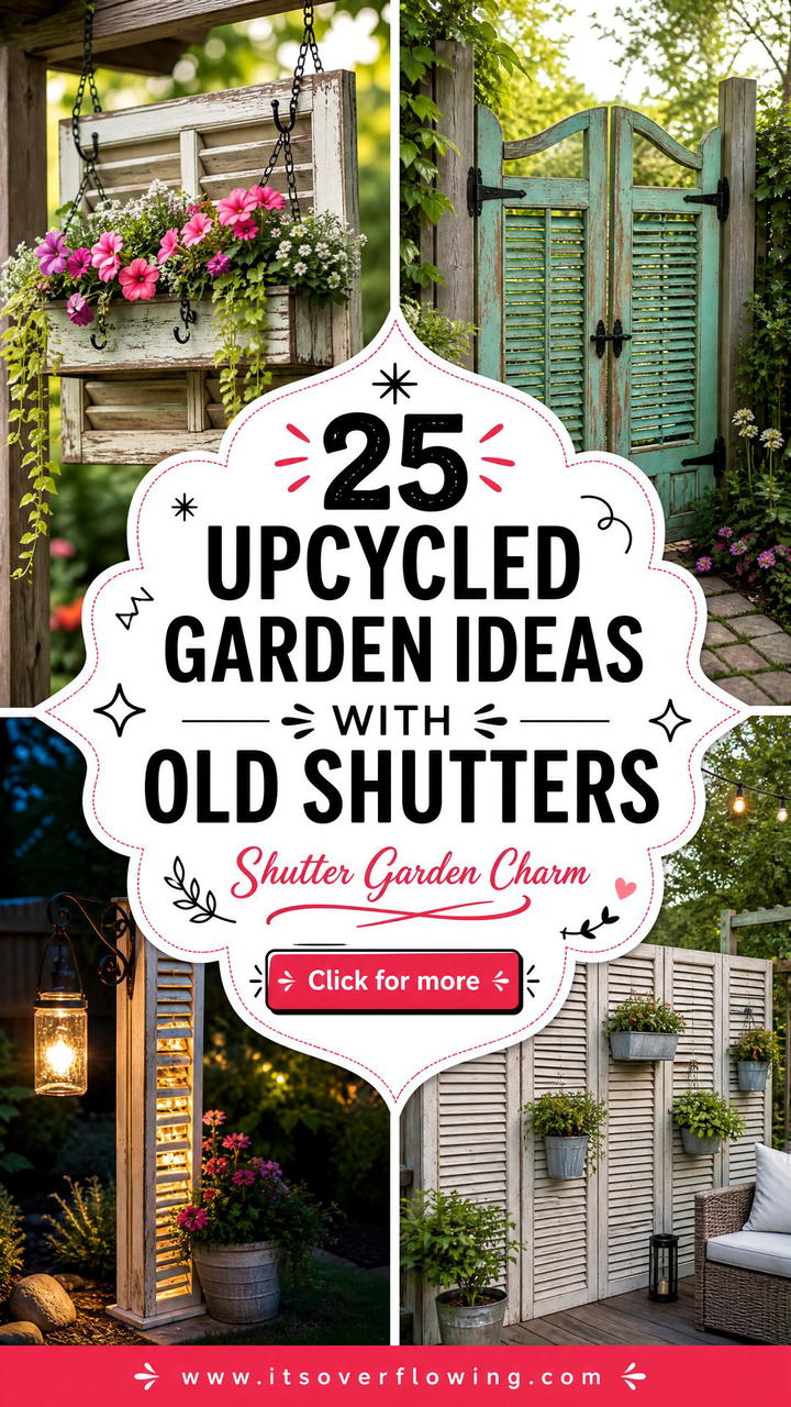 25 Upcycled Garden Ideas With Old Shutters for Charm - 25 Upcycled Garden Ideas With Old Shutters for Charm