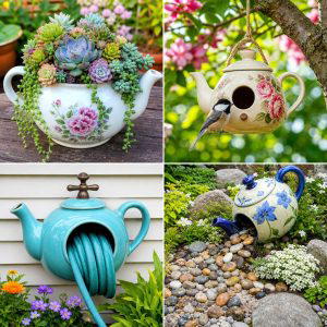 25 Upcycled Garden Ideas With Old Teapots for Whimsy