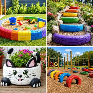 25 Upcycled Garden Ideas With Old Tires for Bold DIY