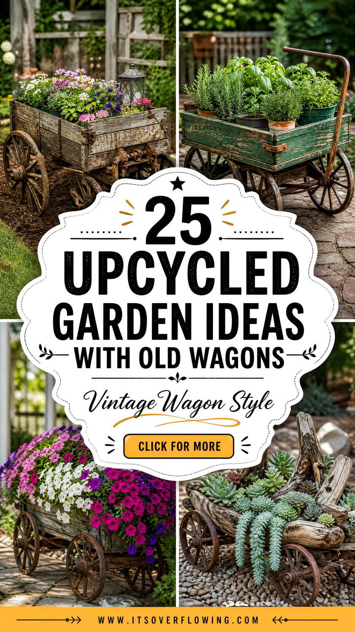 25 Upcycled Garden Ideas With Old Wagons for Vintage Style - 25 Upcycled Garden Ideas With Old Wagons for Vintage Style