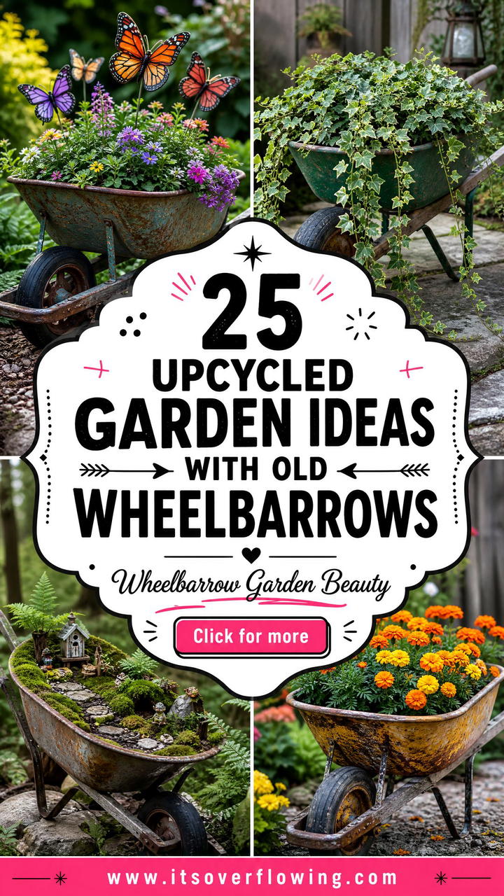 25 Upcycled Garden Ideas With Old Wheelbarrows to Try - 25 Upcycled Garden Ideas With Old Wheelbarrows to Try