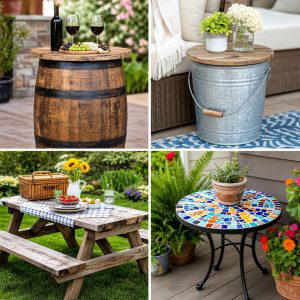 25 Upcycled Garden Ideas With Outdoor Tables Youll Love