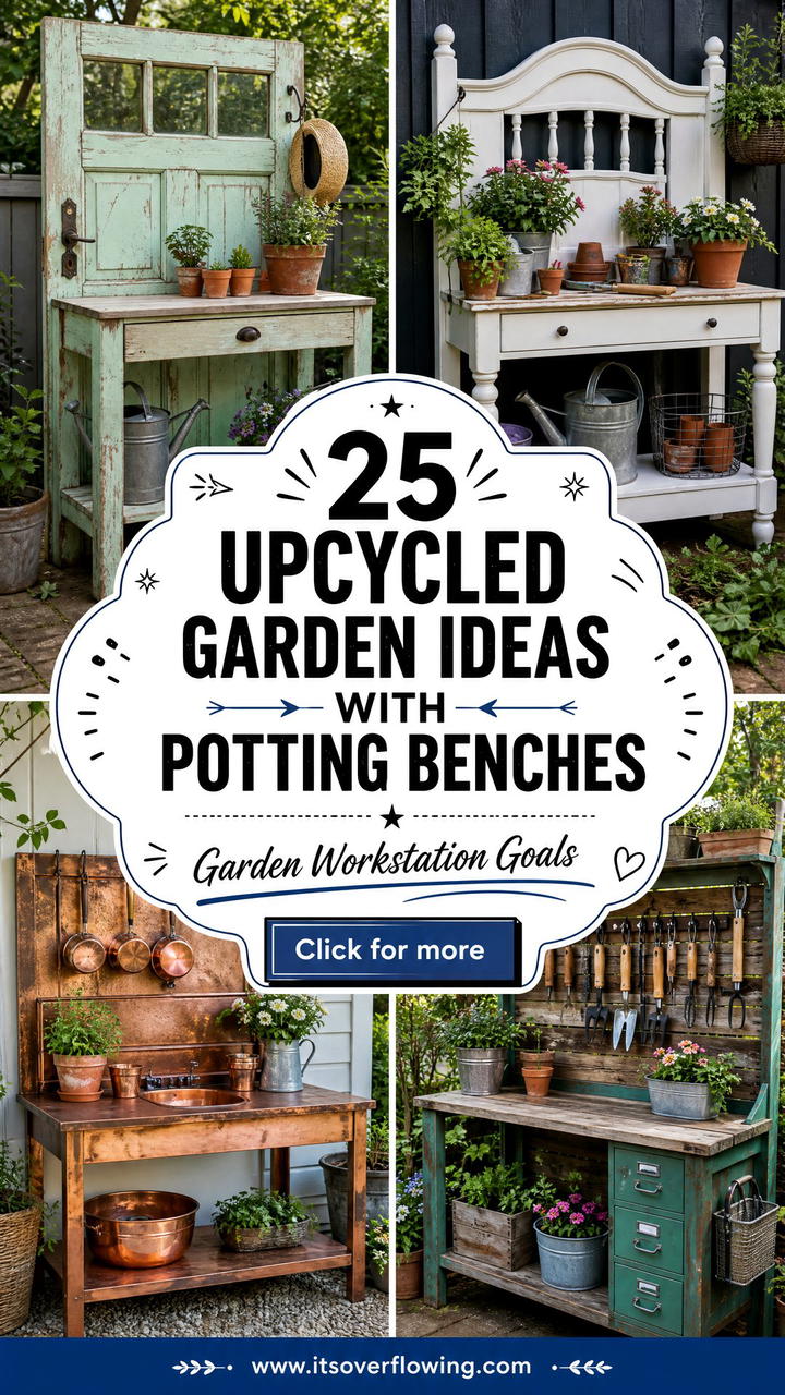 25 Upcycled Garden Ideas With Potting Benches Youll Want - 25 Upcycled Garden Ideas With Potting Benches You’ll Want