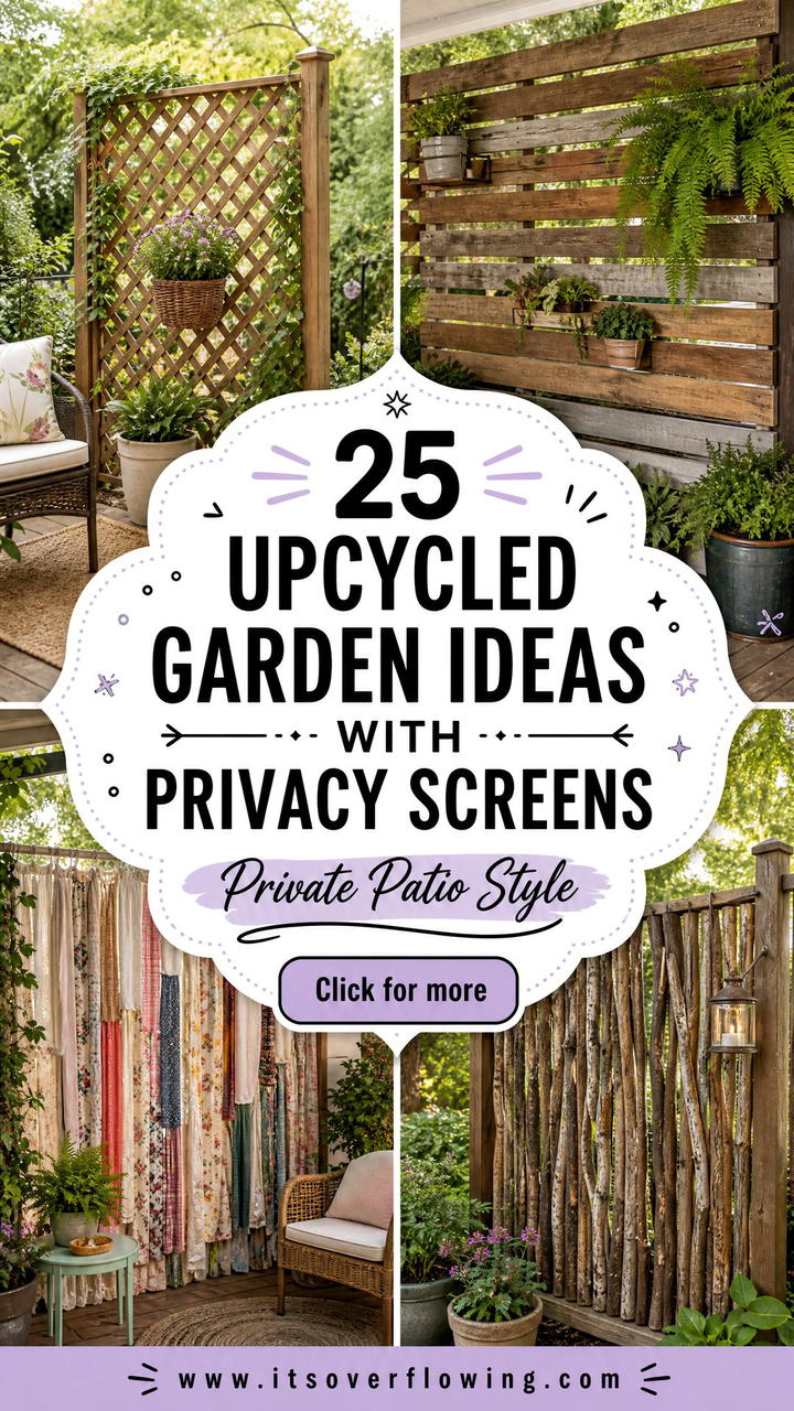 25 Upcycled Garden Ideas With Privacy Screens for Patios - 25 Upcycled Garden Ideas With Privacy Screens for Patios