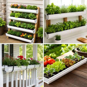 25 Upcycled Garden Ideas With Rain Gutters to Grow More