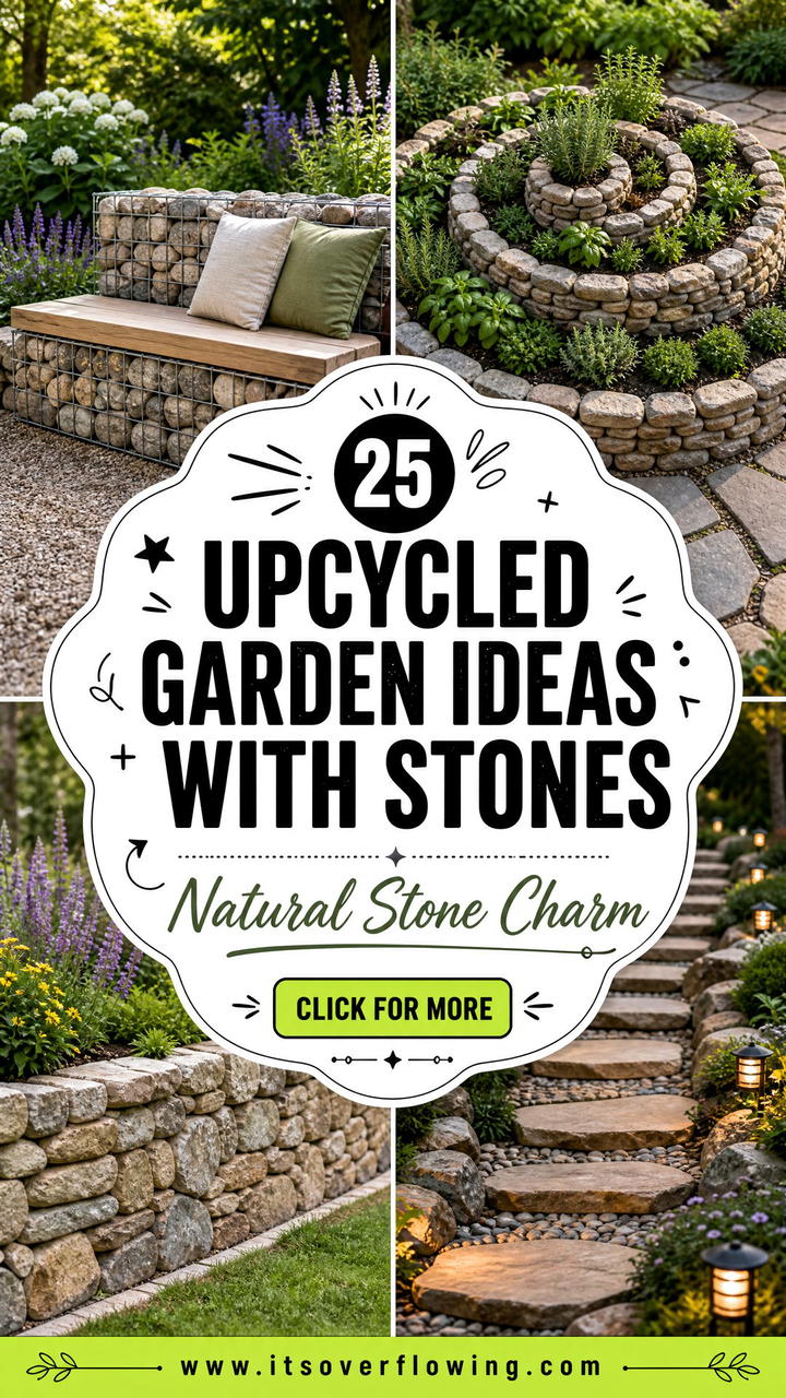 25 Upcycled Garden Ideas With Stones for Natural Charm - 25 Upcycled Garden Ideas With Stones for Natural Charm