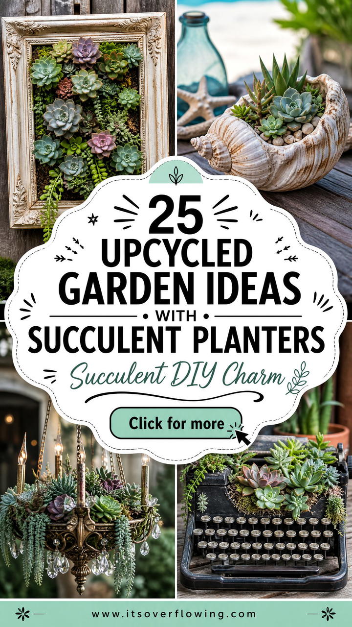 25 Upcycled Garden Ideas With Succulent Planters to Try - 25 Upcycled Garden Ideas With Succulent Planters to Try