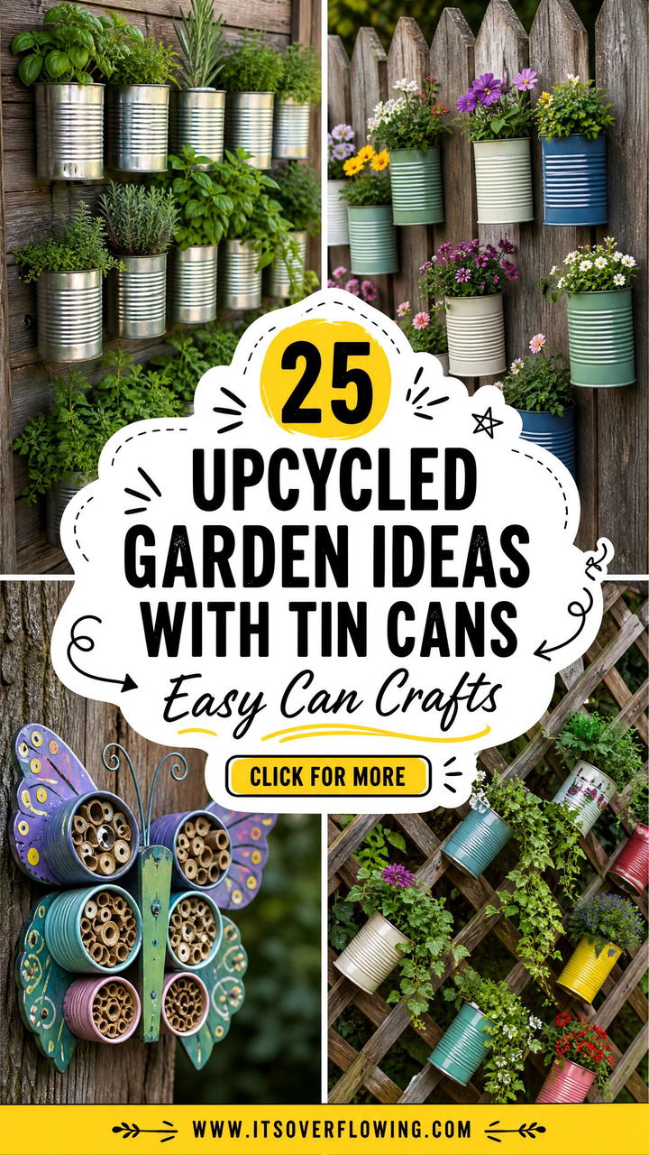 25 Upcycled Garden Ideas With Tin Cans for Easy DIY - 25 Upcycled Garden Ideas With Tin Cans for Easy DIY
