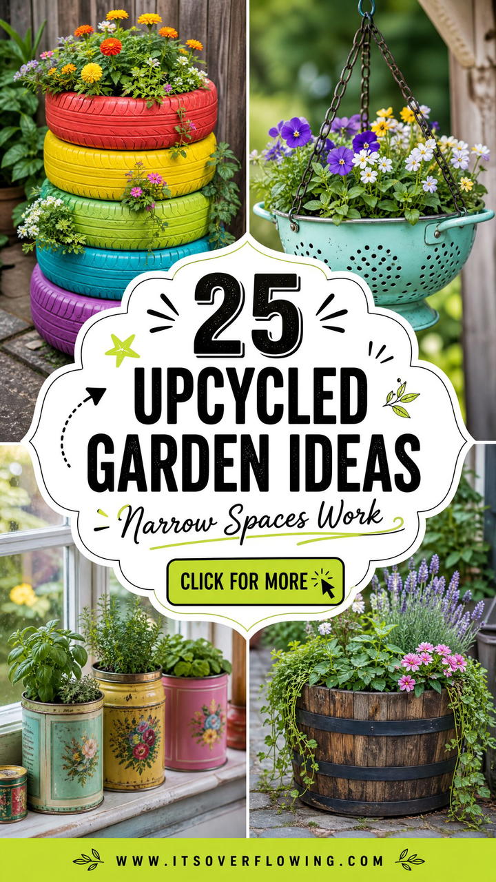 25 Upcycled Garden Ideas for Narrow Spaces That Work Beautifully - 25 Upcycled Garden Ideas for Narrow Spaces That Work Beautifully