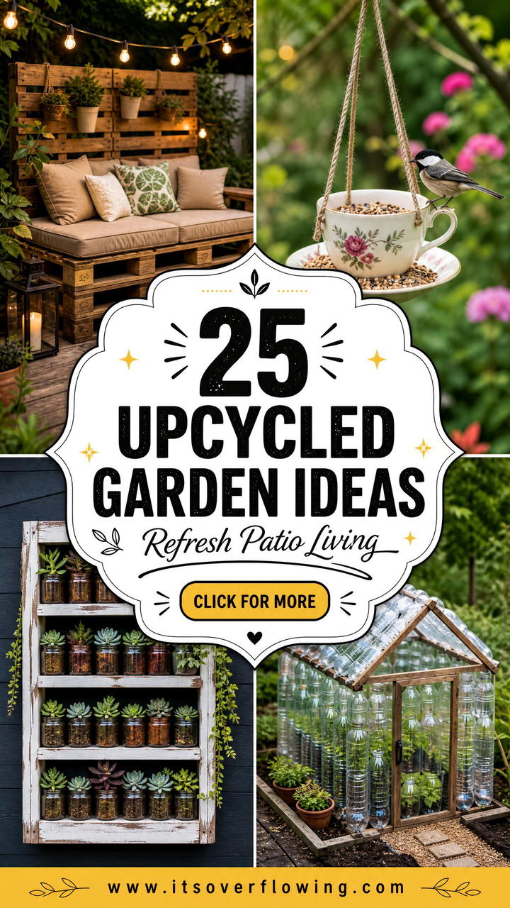 25 Upcycled Garden Ideas for Patios to Refresh Outdoor Living - 25 Upcycled Garden Ideas for Patios to Refresh Outdoor Living