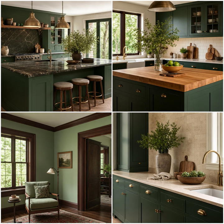 25 Warm Green and Brown Kitchen Design Ideas
