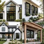 25 White Farmhouse with Black Windows Ideas