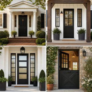 25 White House Ideas with Black Doors for Contrast