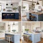 25 White Kitchen Cabinets With Blue Island Ideas