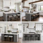 25 White Kitchen Cabinets with Grey Island Ideas