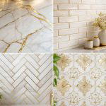 25 White and Gold Kitchen Backsplash Ideas for Elegance