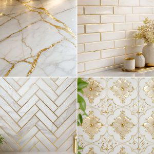 25 White and Gold Kitchen Backsplash Ideas for Elegance