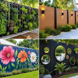 25 backyard decorating ideas with fence decor for Stylish Privacy