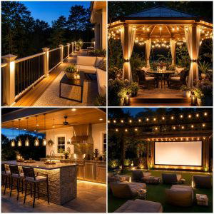 25 backyard decorating ideas with hanging lights to Try Now