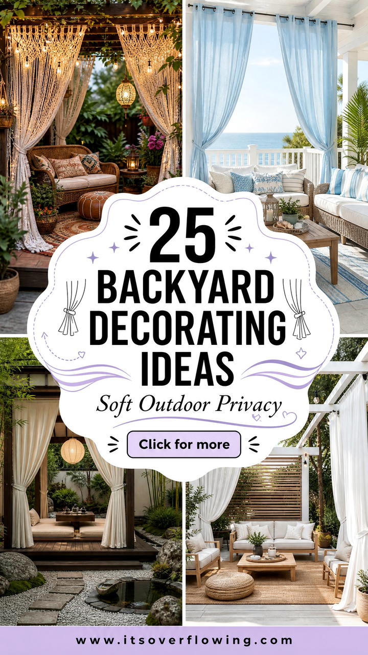 25 backyard decorating ideas with outdoor curtains to Try Now - 25 backyard decorating ideas with outdoor curtains to Try Now