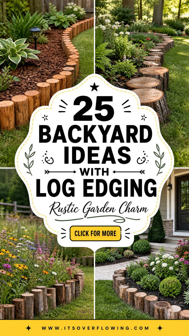 25 backyard ideas with log edging for Rustic Garden Charm - 25 backyard ideas with log edging for Rustic Garden Charm