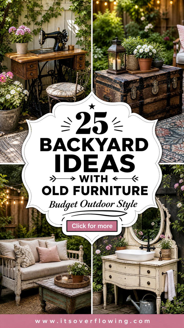 25 backyard ideas with old furniture for Budget Outdoor Style - 25 backyard ideas with old furniture for Budget Outdoor Style
