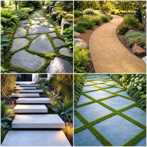 25 backyard ideas with pathways for Charming Garden Flow