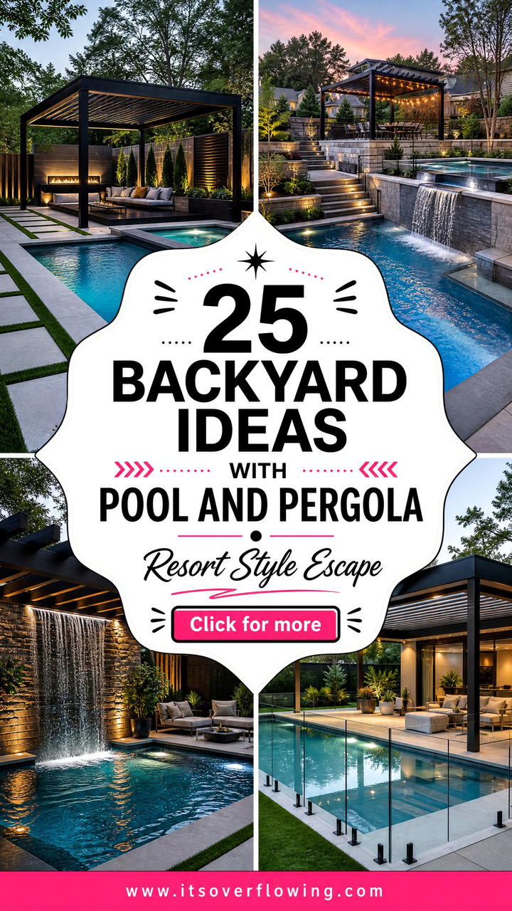 25 backyard ideas with pool and pergola for Resort Style - 25 backyard ideas with pool and pergola for Resort Style