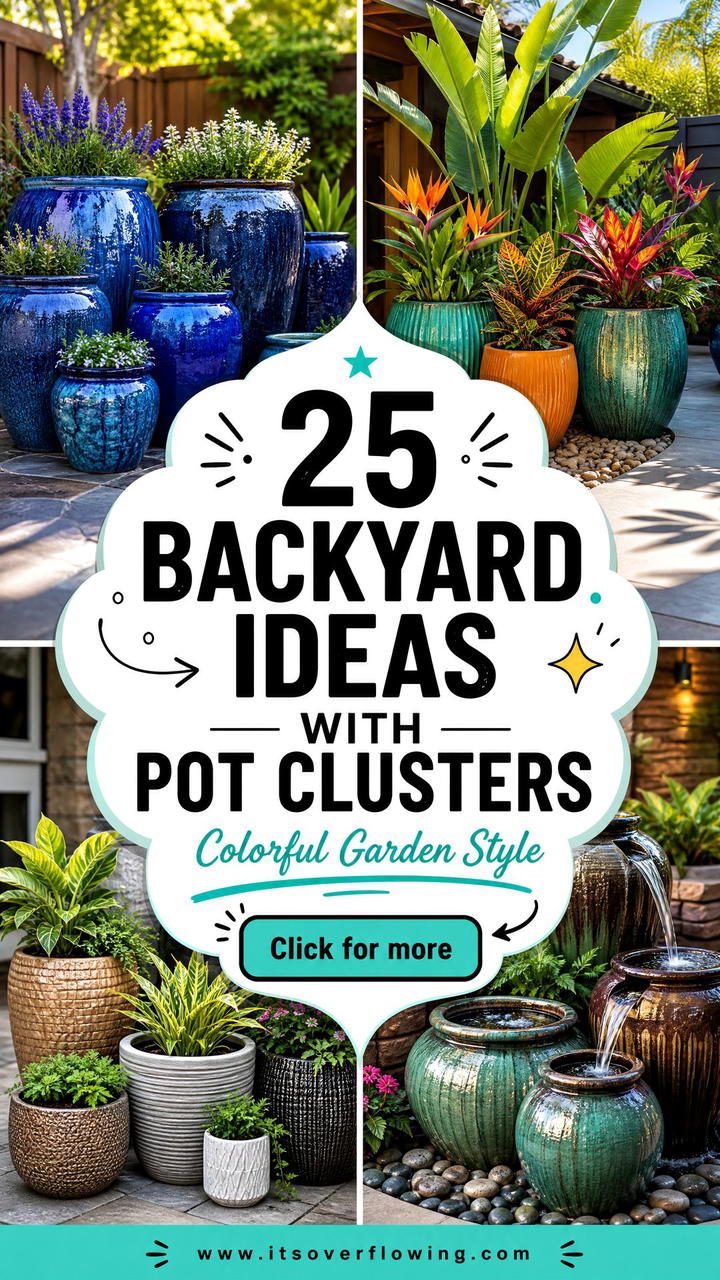 25 backyard ideas with pot clusters for Colorful Garden Style - 25 backyard ideas with pot clusters for Colorful Garden Style