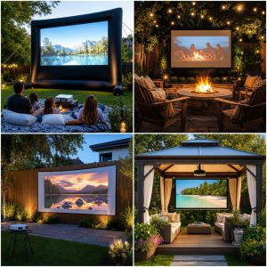 25 backyard ideas with projector screen for Movie Nights