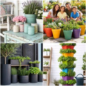 25 creative garden ideas with painted planters for Bold Color