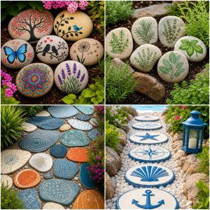 25 creative garden ideas with painted stepping stones to Try