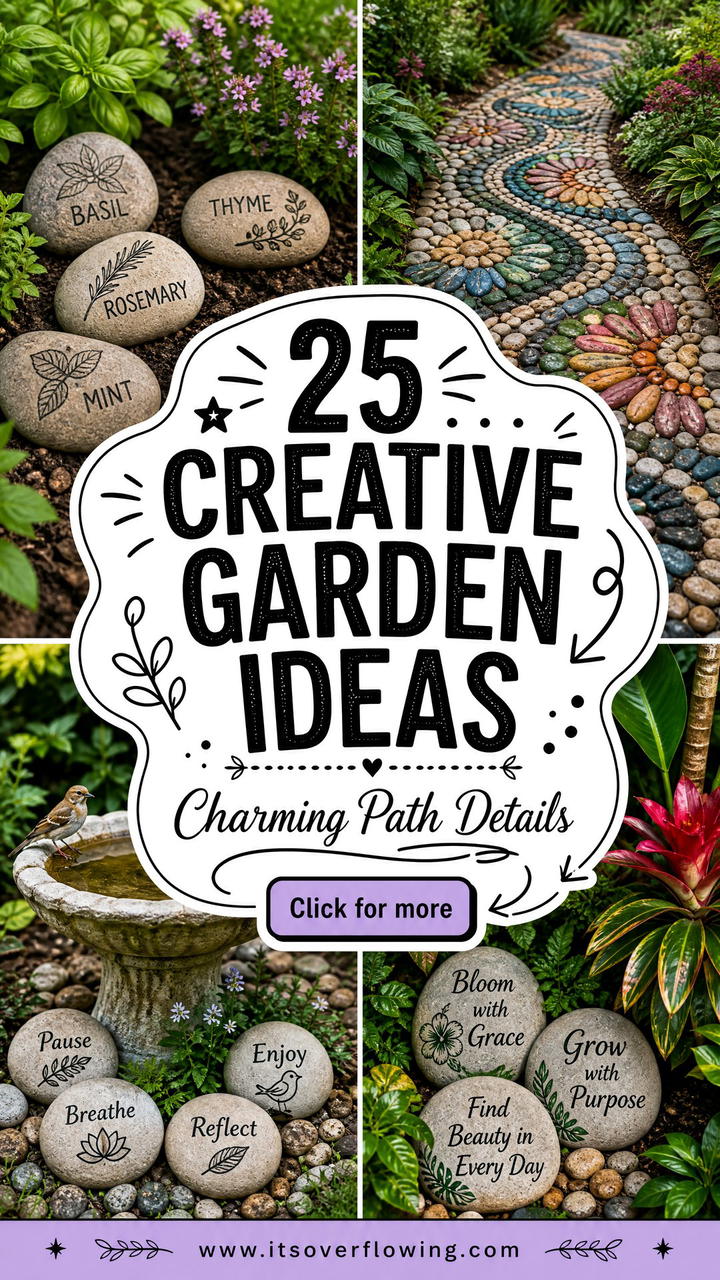 25 creative garden ideas with quote stones for Charming Paths - 25 creative garden ideas with quote stones for Charming Paths