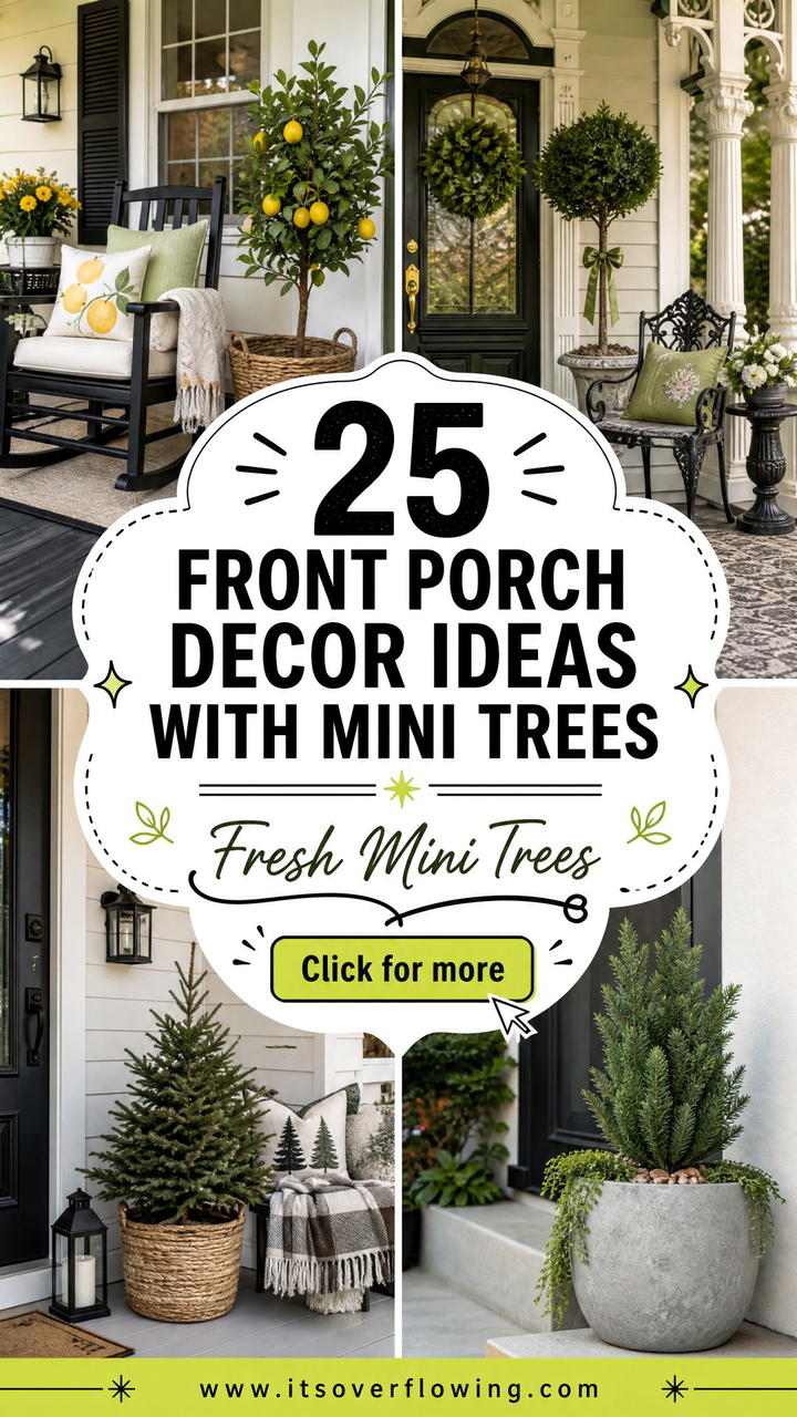25 front porch decor ideas with mini trees For Fresh Charm - 25 front porch decor ideas with mini trees For Fresh Charm