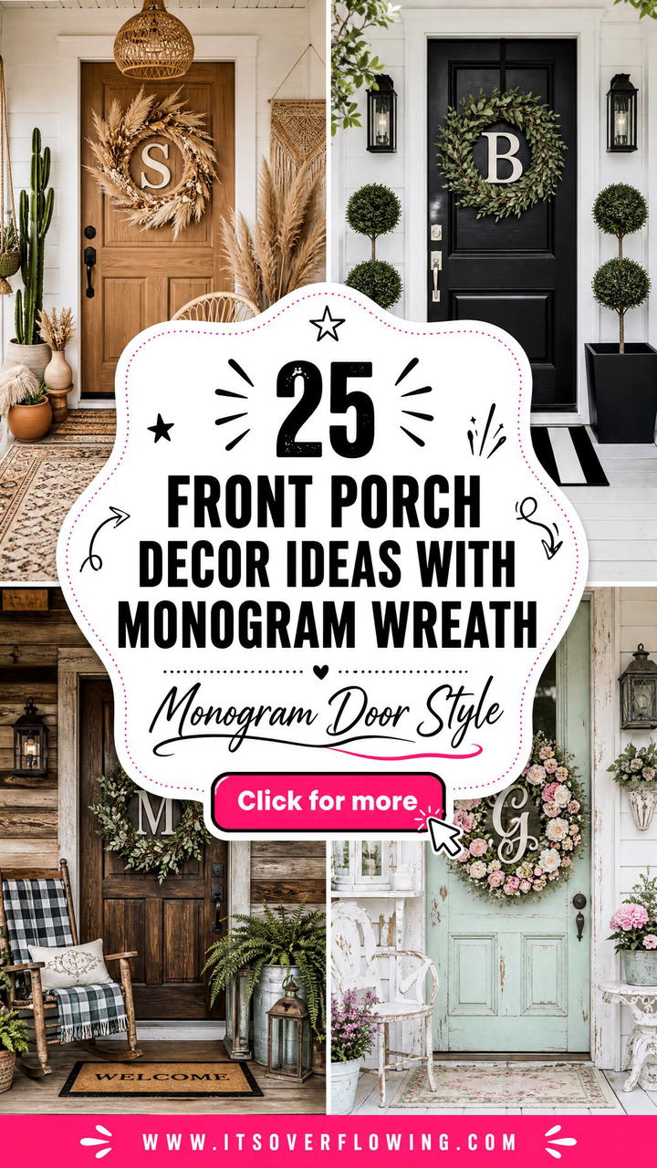 25 front porch decor ideas with monogram wreath To Copy - 25 front porch decor ideas with monogram wreath To Copy