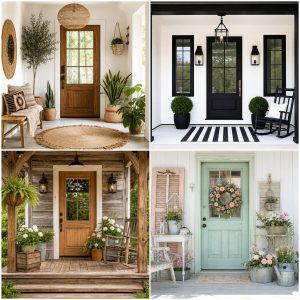 25 front porch decor ideas with monogram wreath To Copy