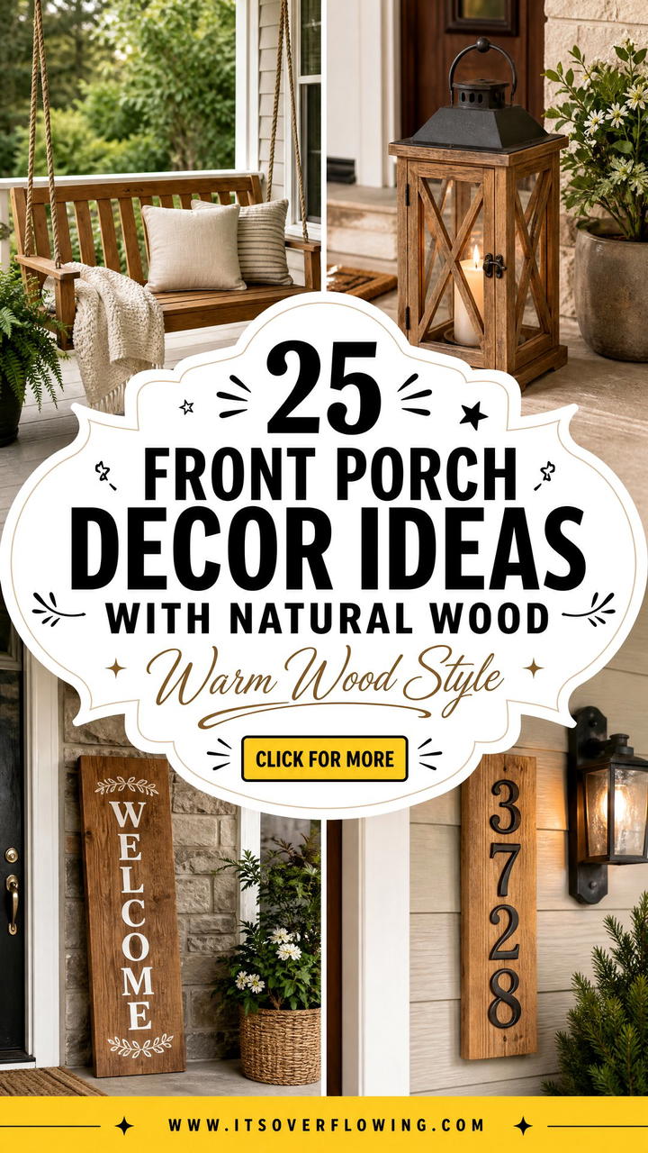 25 front porch decor ideas with natural wood For Warm Style - 25 front porch decor ideas with natural wood For Warm Style