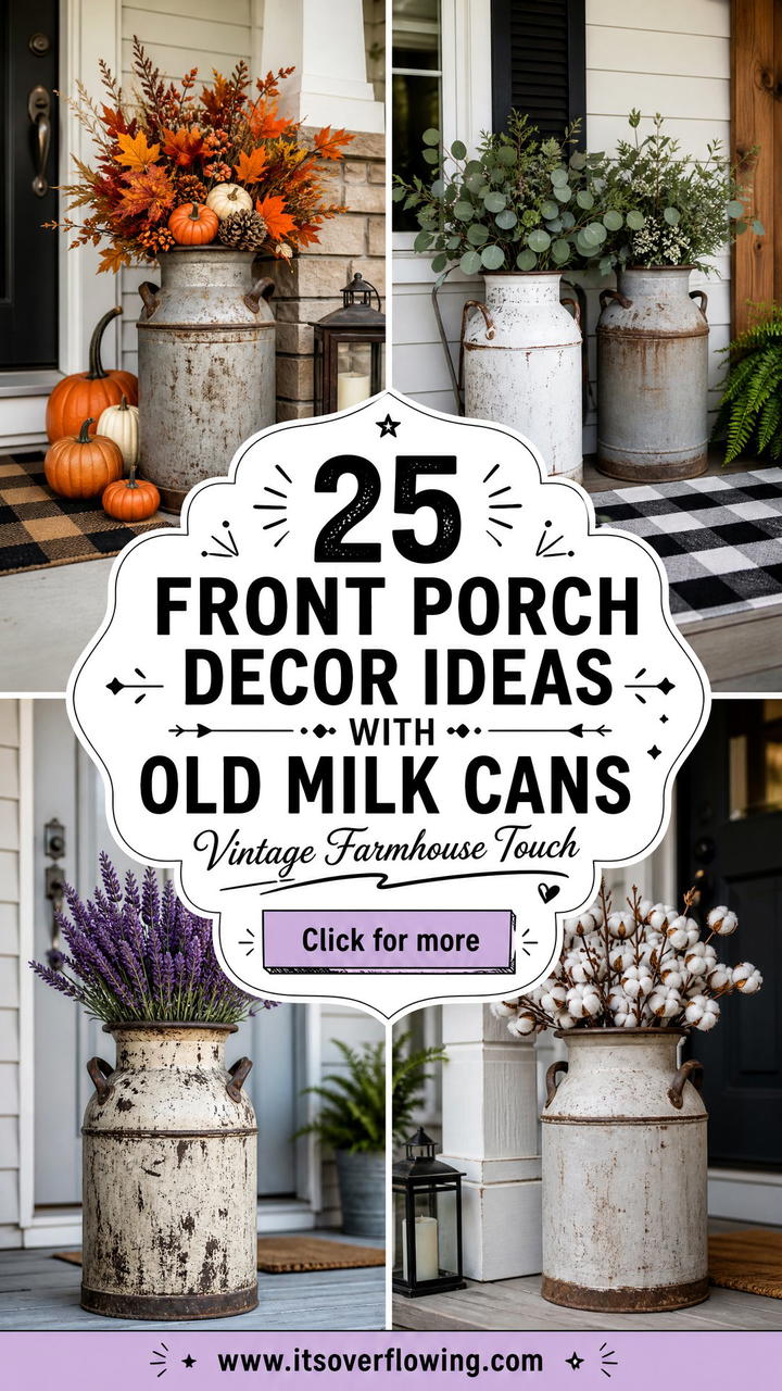 25 front porch decor ideas with old milk cans This Year - 25 front porch decor ideas with old milk cans This Year