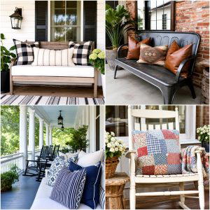 25 front porch decor ideas with pillows For Cozy Style