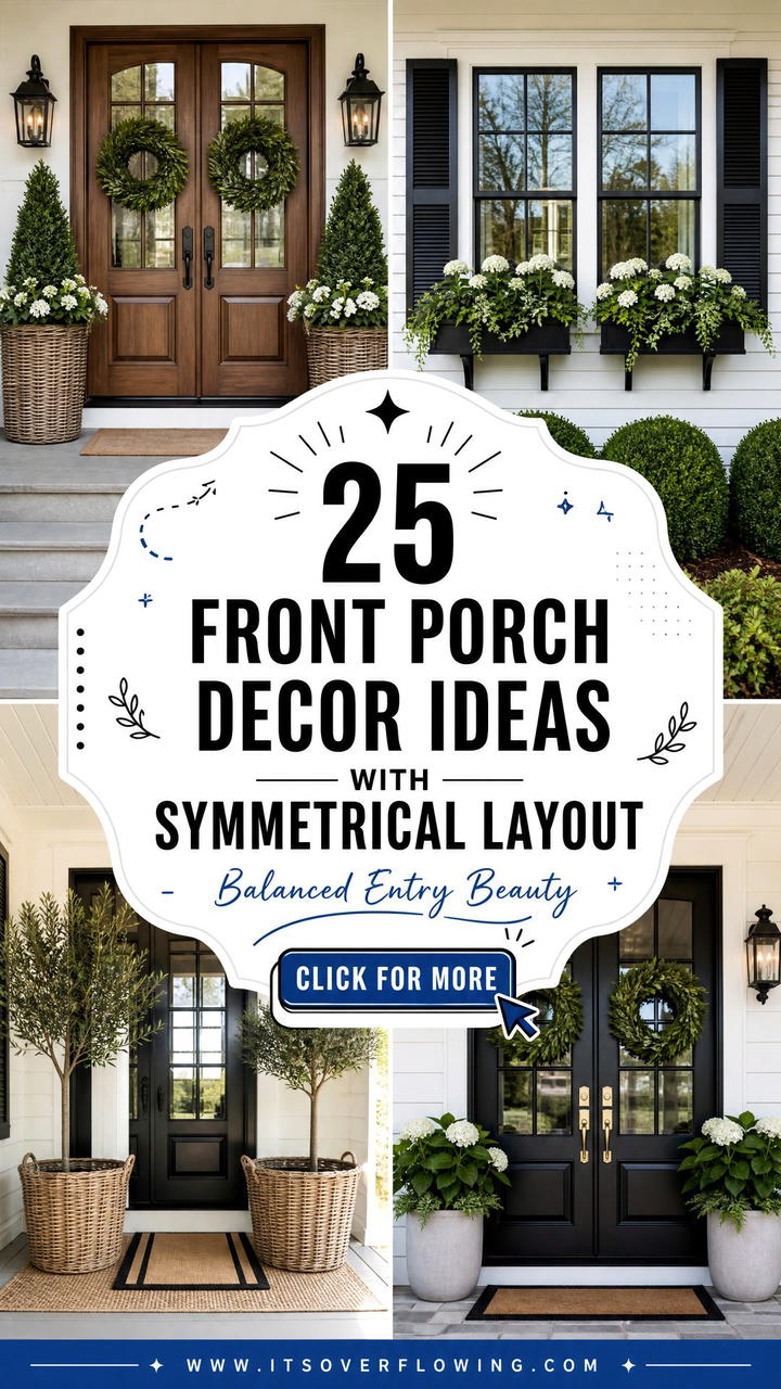 25 front porch decor ideas with symmetrical layout Tips - 25 front porch decor ideas with symmetrical layout Tips