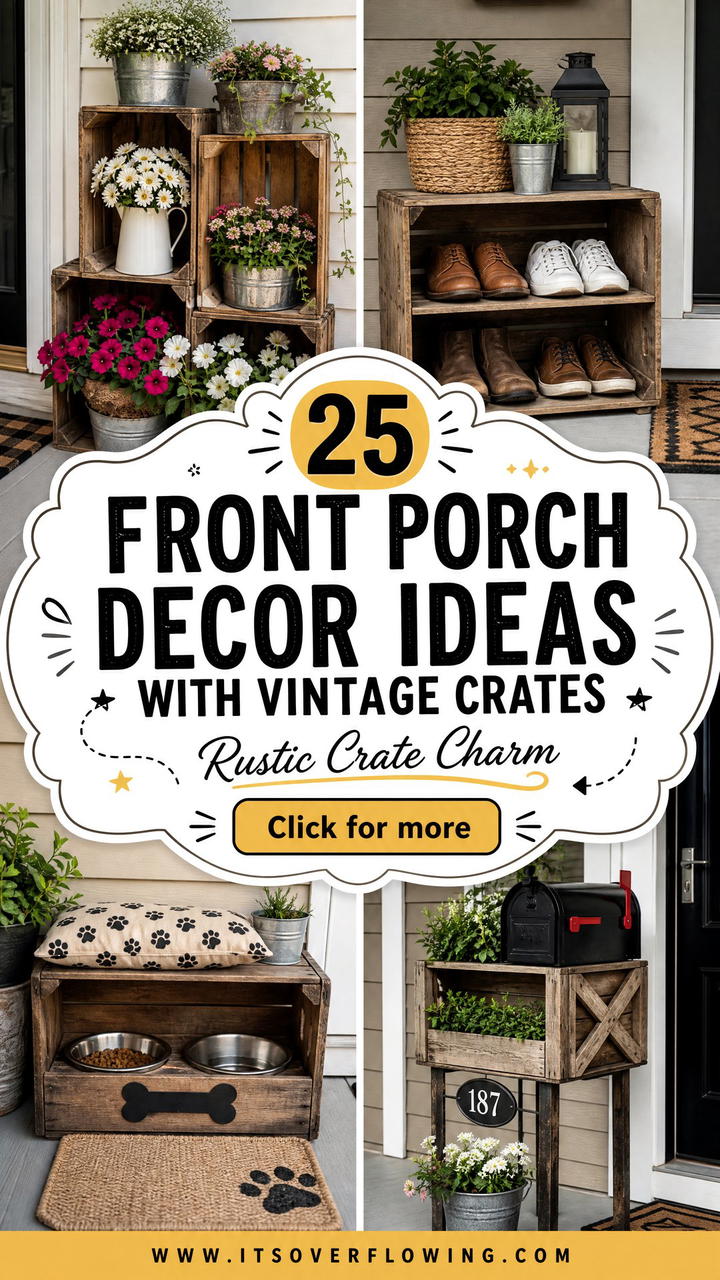 25 front porch decor ideas with vintage crates To Try Now - 25 front porch decor ideas with vintage crates To Try Now