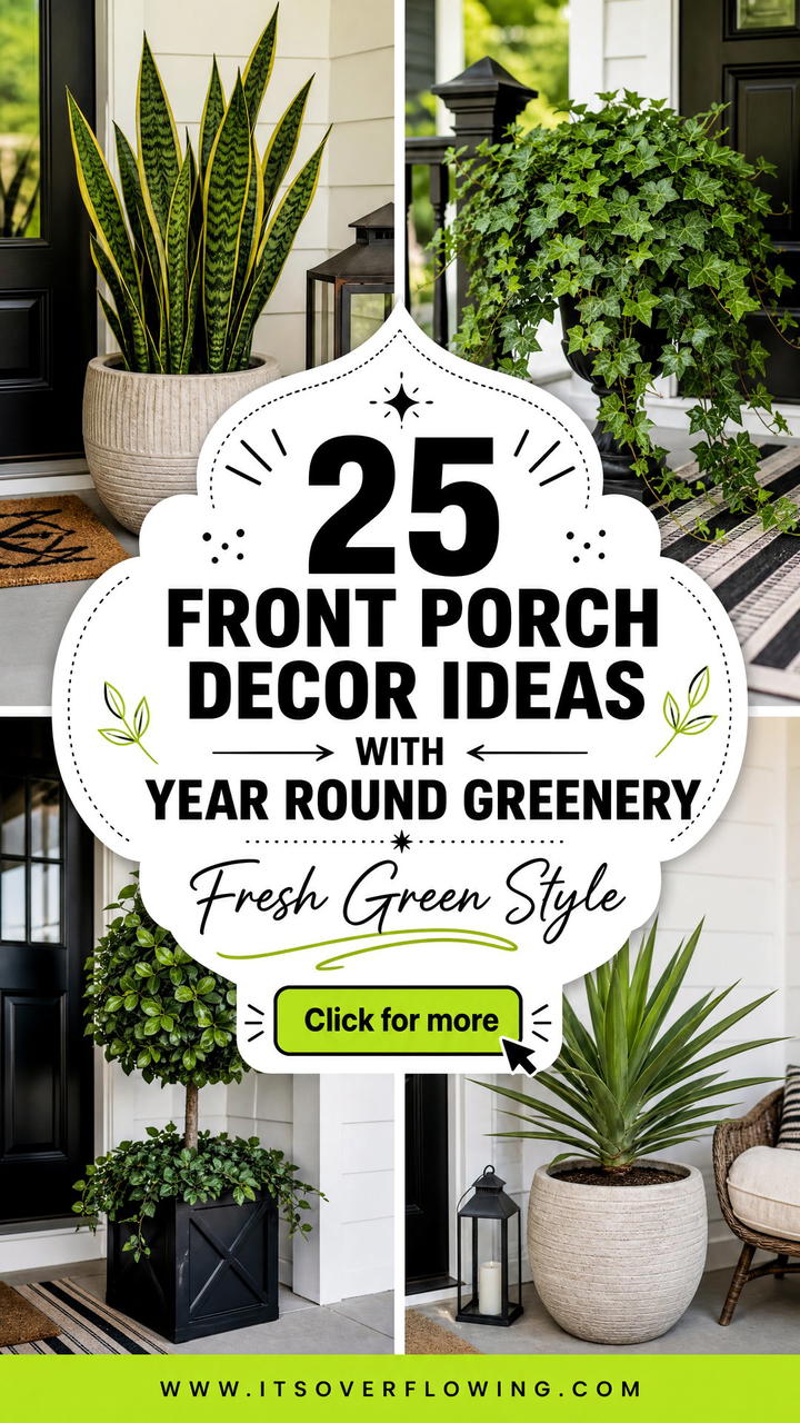 25 front porch decor ideas with year round greenery Now - 25 front porch decor ideas with year round greenery Now