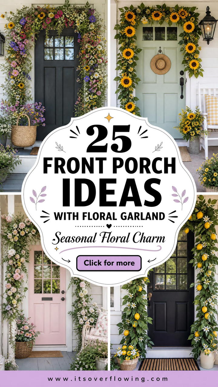 25 front porch ideas with floral garland for Seasonal Charm - 25 front porch ideas with floral garland for Seasonal Charm